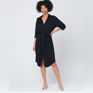 L*Space Black Button-Up Shirt Dress
